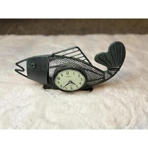 Rare Timex Metal Fish Clock